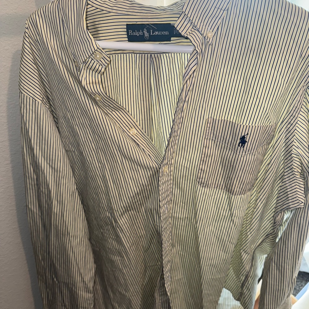 Ralph Lauren Yellow and Blue Striped Shirt